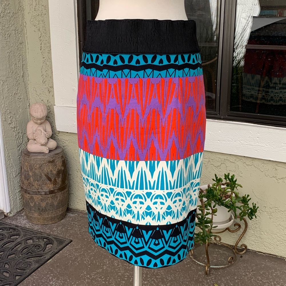 PLENTY BY TRACY REESE Tribal Print Pencil Skirt 6